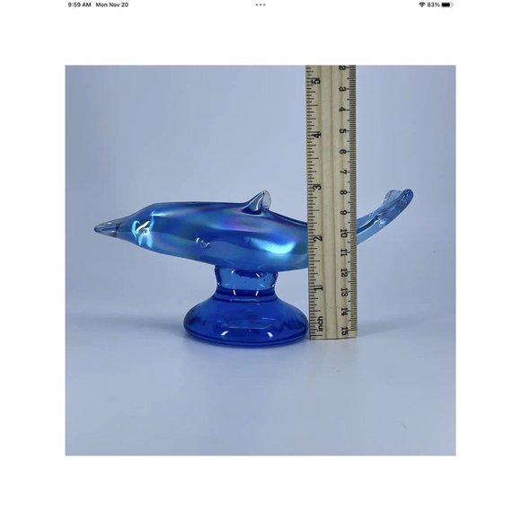 VTG Handmade Grandma Bluebirds Ron Roy Signed Dolphin Figurine Art Glass USA HTF - Picture 15 of 15